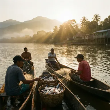 Productos frescos del río